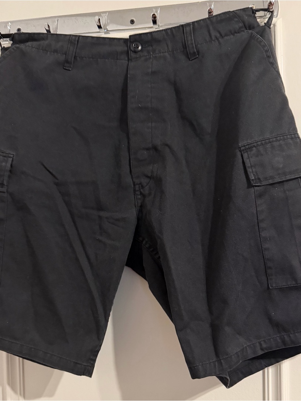 Rothco Black Cargo Shorts with Side Flap Pockets